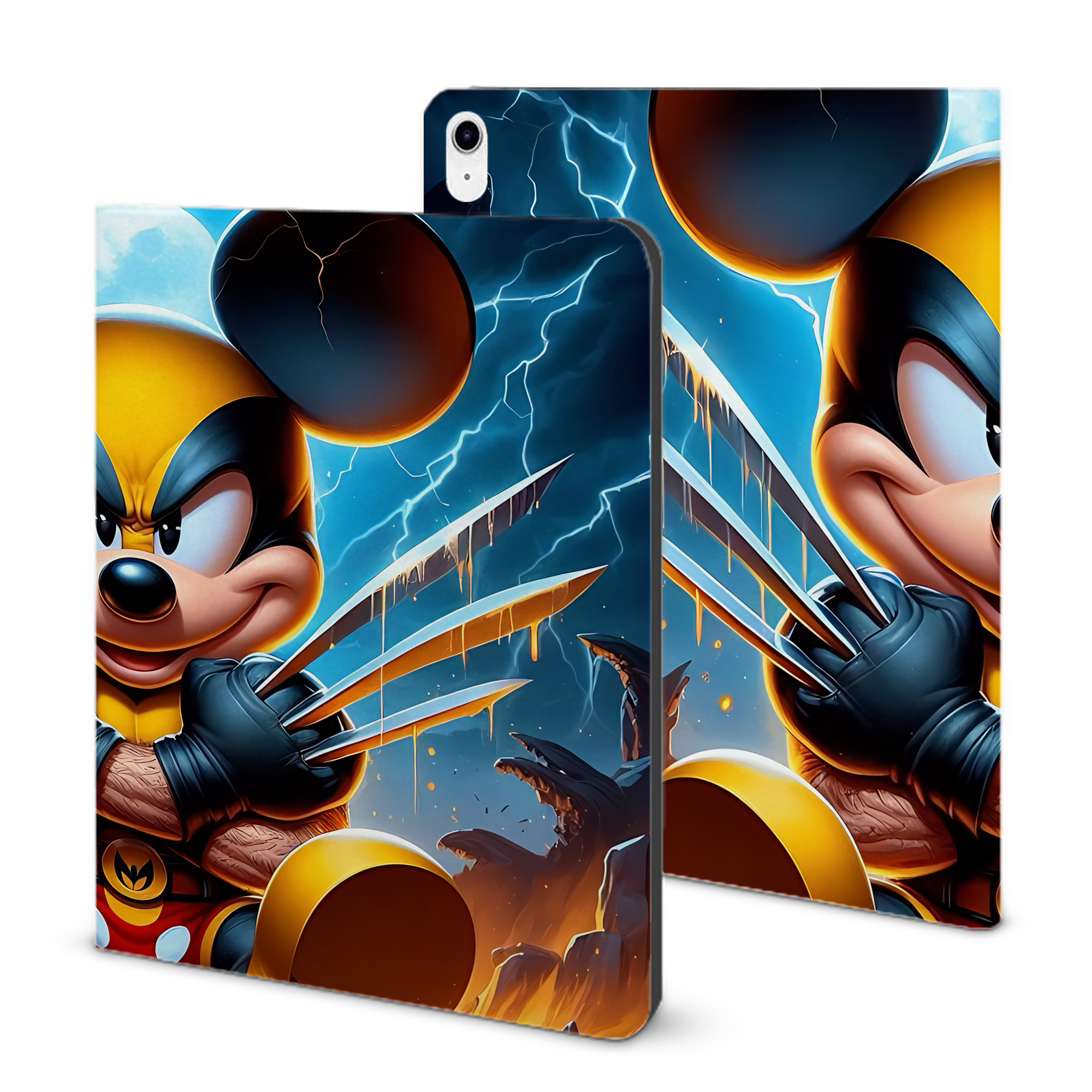 （画像用） ミッキーマウス Mickey Mouse IPad ケース ブック型 PUレザー TPU 耐衝撃 軽量 薄型 ペン収納なし 全面保護 IPad 各モデル対応